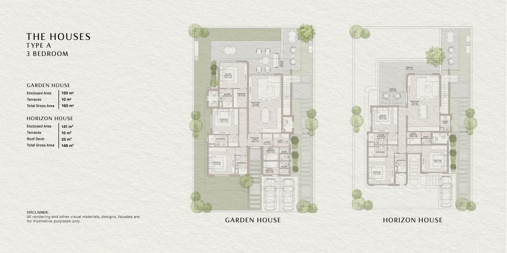 Horizon House Chalet floor plan and area schedule from SODIC brochure